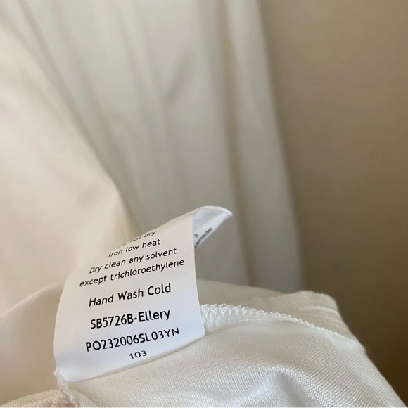 House of CB 'Ellery' Linen Puff Sleeve Sundress midi white‎ NWOT M - Picture 11 of 16